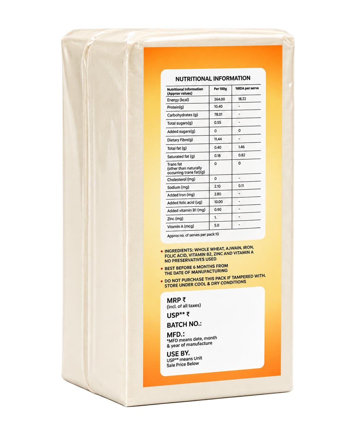 Gillco Fortified Punjabi Poori Atta 1kg | Wheat Flour for Soft & Fluffy Pooris | Absorbs Up to 30% Less Oil