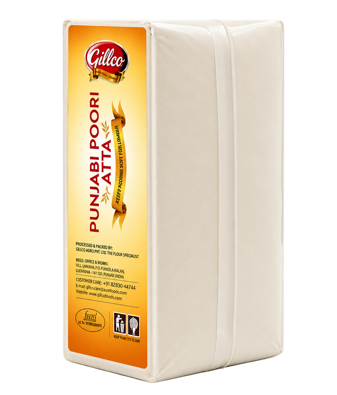 Gillco Fortified Punjabi Poori Atta 1kg | Wheat Flour for Soft & Fluffy Pooris | Absorbs Up to 30% Less Oil