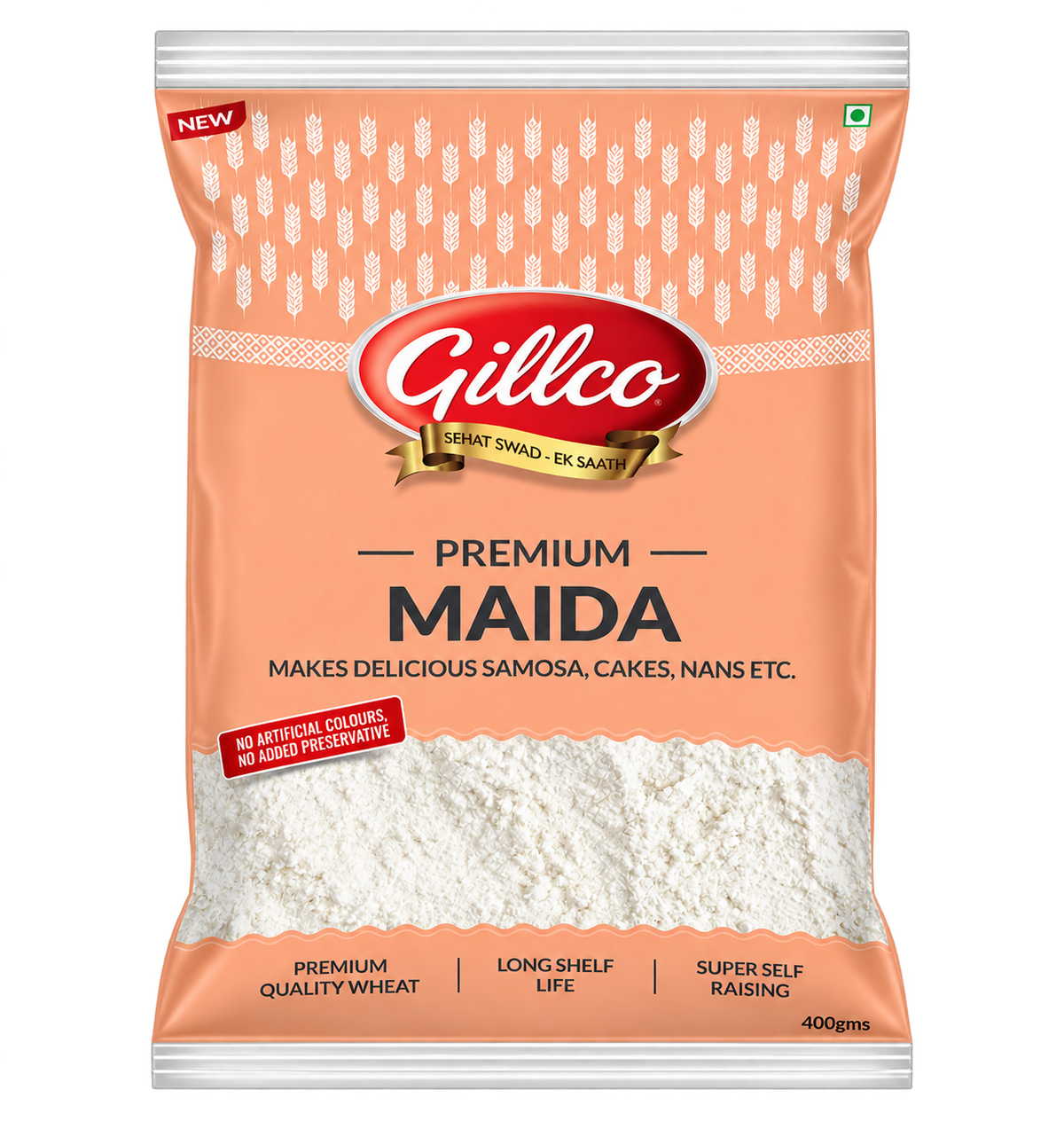 Gillco Premium Maida 400g | Fine Refined Wheat Flour | Super Self Raising | No Artificial Colours or Added Preservatives | Ideal for Samosa, Cakes & Naan