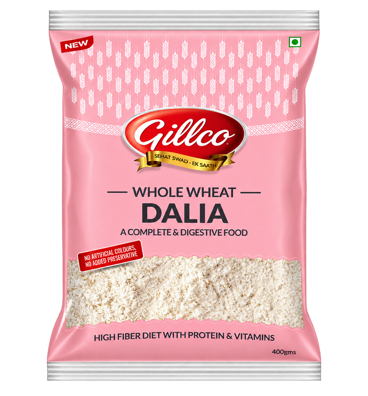 Gillco Whole Wheat Dalia 400g | High-Fibre Broken Wheat with Protein & Vitamins | No Artificial Colours or Added Preservatives