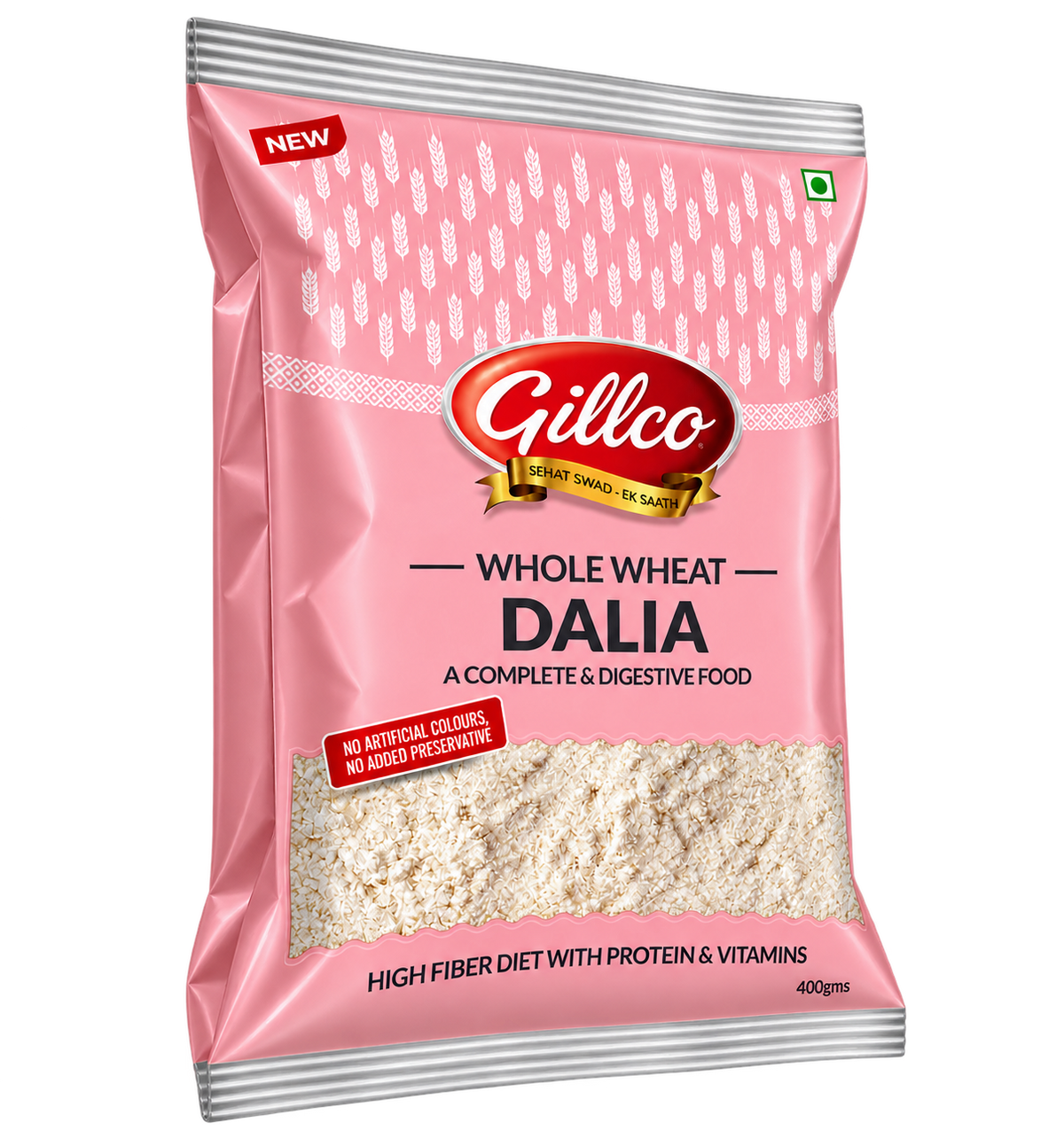 Gillco Whole Wheat Dalia 400g | High-Fibre Broken Wheat with Protein & Vitamins | No Artificial Colours or Added Preservatives