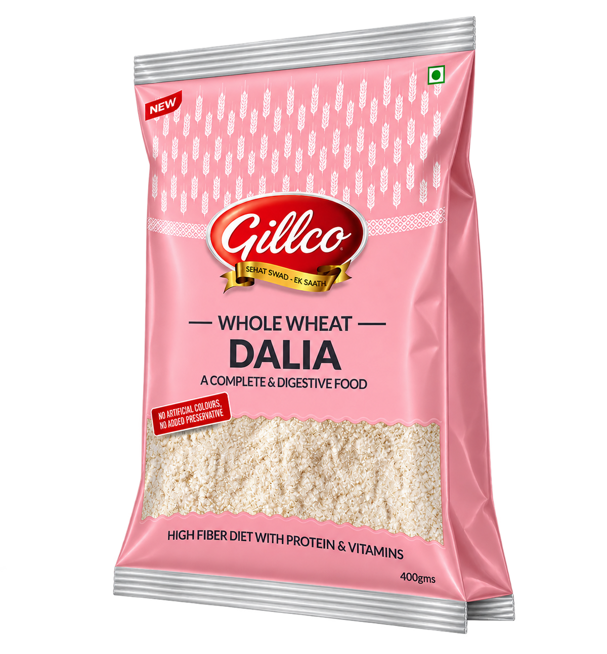 Gillco Whole Wheat Dalia 400g | High-Fibre Broken Wheat with Protein & Vitamins | No Artificial Colours or Added Preservatives