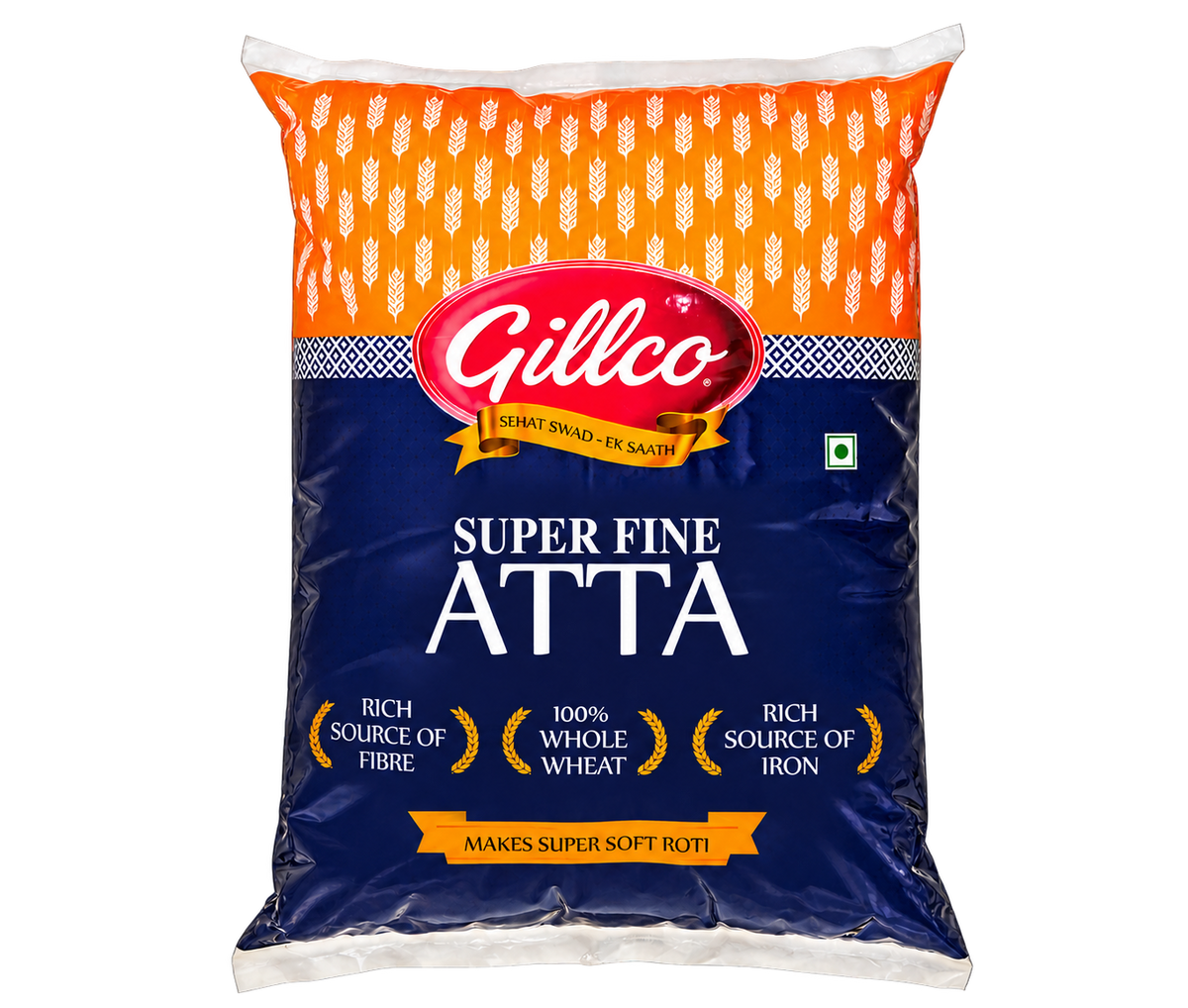Gillco Super Fine Atta – 100% Whole Wheat Flour, Rich in Fibre & Iron, Makes Super Soft Rotis | 5 kg & 10 kg