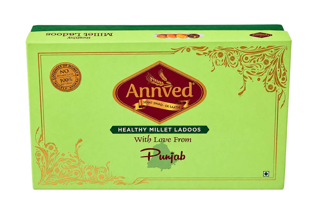 Annved Millet Quinoa Ladoos, 8 Pieces and Made with Desi Ghee,  Honey and Jaggery, Cashews and Flax Seeds