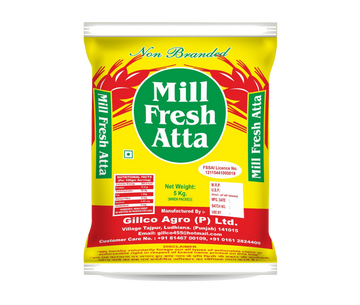 Gillco Mill Fresh Atta | 100% Whole Wheat Flour | No Additives or Preservatives | Available in 5 kg, 10 kg & 50 kg